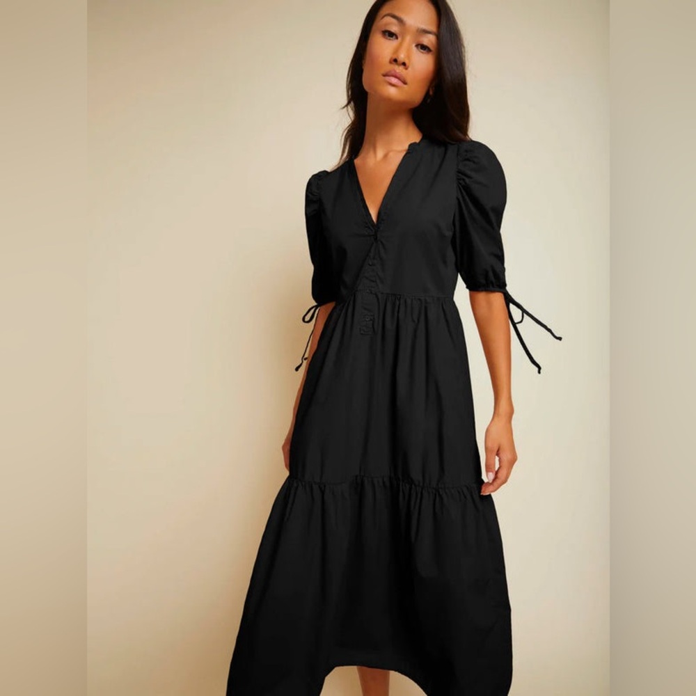 Nation LTD
Dustin romantic midi dress in jet black size xxl NWT